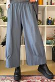 Bennie Quirky Barrel Pant Denim Pin Stripe